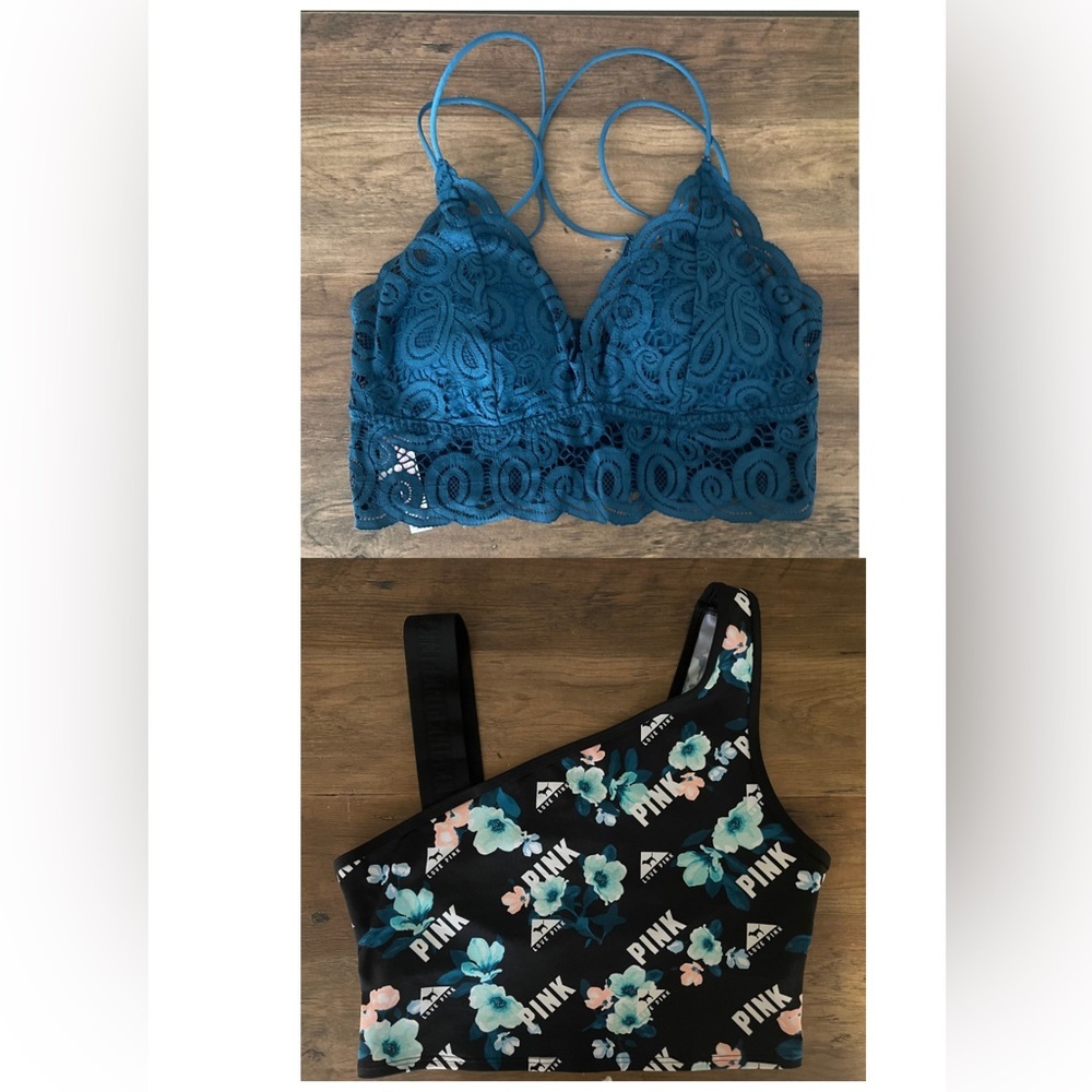 PINK Victoria's Secret Navy Knit Top and spot top